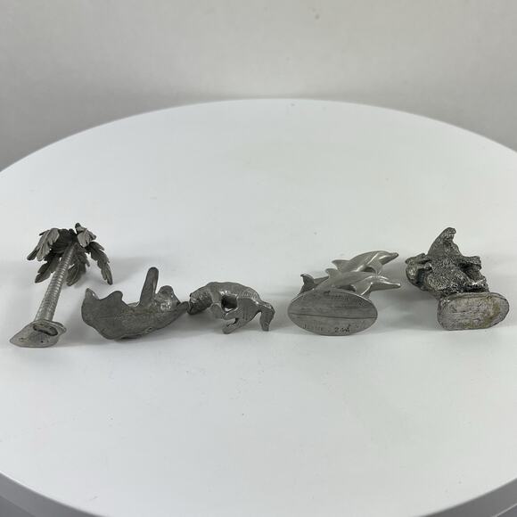 Vintage Wildlife Pewter Figurines Lot Of 5 - Picture 5 of 7